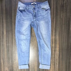 KanCan‎ Women's W11 29 Cuffed Skinny Jeans Mid Wash Cotton Blend